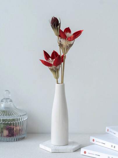 1pc Minimalist Vase ative Dried Flowers, Ins Home Birthday Graduation Back To School Room Supplies Flower Glass view 2