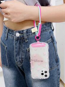 Nuevo estuche universal para teléfono con correa de muñeca decorativa trenzada de nailon, cordón de muñeca resistente con soporte para tarjetas