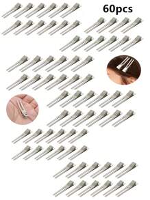 10 件/30 件/60 件/双爪卷发夹，适用于发型设计、理发店使用 - 银色、卷发器、无热卷发、卷发器、美发产品及配件，适用于理发店美容旅行必需品