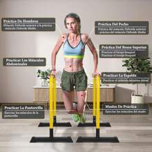 Barras Paralelas, Prensa de Calistenia de Cuerpo Resistente, Barras Paralelas Calistenia, Barras para Ejercicio para Tríceps Dominadas Flexiones y L-Sits - 1 - Ver 5