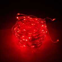 LED String Lights 20m200LED Warm White White Multicolor Fairy Tale Lights, USB Power Powered Fairy String Lights, Waterproof Silver Wire Copper Wire String Lights For DIY Wedding Dormitory, Bedroom, Party, Flower Decoration, Birthday Decoration, Campus Decoration, Festival Decoration, Courtyard Garden Decoration, Etc - Đỏ - Xem 6