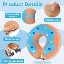 1 Piece Inflatable Dog Collar Dog Donut Cone Collar Soft Recovery Pet Cone For Small Medium Large Dogs Cats Adjustable Donut Cone For Post Surgery Recovery - Multicolor - View 7
