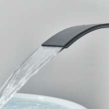Robinet de lavabo cascade à large ouverture en acier inoxydable avec poignée unique pour évier chaud et froid
