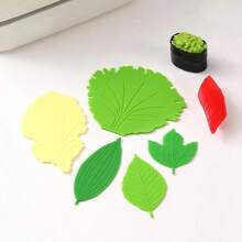 Green Leaf-Shaped Bento Box Divider, Creative Leaf Design Food Separator, Oil Proof Sushi Decor - Multicolor - View 5