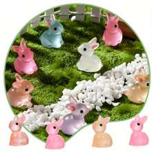 25/50 件迷你夜光树脂兔子 - 非常适合仙女花园、DIY 圣诞装饰和派对礼物