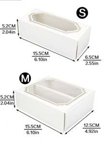 5pcs Long Rectangular Window-Lid Mooncake, Snow Flake Cake, Mung Bean Cake, Cookie Packaging Boxes - Brown Long Strip Window-5pcs - View 9