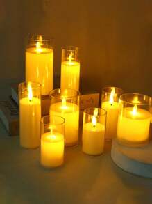 1 szt./3 szt. Mini LED Water Drop Migoczący Bezpłomieniowy Świeca Lampa, Zasilana Baterią Świeca Dekoracyjna Światło Nadaje Się Na Codzienne Święta Walentynki Halloween Boże Narodzenie Święto Dziękczynienia Przyjęcie Przyjacielskie Rodzinna Kolacja Urodziny Propozycja Specjalna Lampa Dekoracyjna, Kremowo-Biała Nadaje Się Do Wystrój Domu Salon Gabinet Kuchnia Łazienka Sypialnia Biuro Ukończenie Szkoły Restauracja Bar Kawiarnia Hotel Stół Pełen Romantycznej Atmosfery