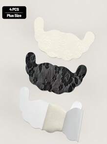 2pcs/4pcs Extra Large Horn Invisible Disposable Nipple Stickers, Anti-Sagging For Large Breasts, Seamless Breathable Anti-Convex Bra Lace Lifting Breast Stickers