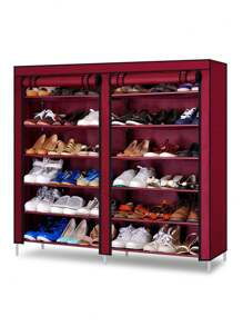 1pc Covered Dust-Proof Shoe Rack, Storage Shelf, Improve Space, Sturdy, Fashionable, Easy To Assemble And Disassemble, Portable, Suitable For Living Room, Bedroom, Entrance, Office, Home, Multi-Layer Storage, Holiday Gift, Valentine's Day Gift, Gift For Children - Multicolor - View 12