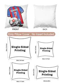 1 pieza Camiseta de fútbol personalizada con nombres y números, funda de almohada como regalo para jugador de fútbol, niños - Multicolor - Ver 5