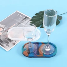 1pc Large Oval Tray Mould, For Storage And Decoration - White - View 6