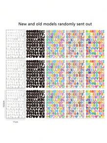 15 Sheets/1350pcs Cartoon Letter Sticker Set, DIY Planner & Decoration Sticker Materials,School Supplies,Back To School - Multicolor - View 9