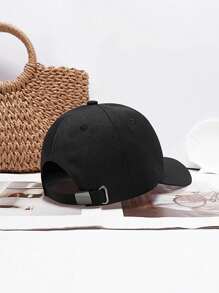 1 pieza Gorra de béisbol ajustable con estampado floral lindo y sencillo para mujer, versátil y de moda casual para uso diario y al aire libre
