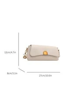 1pc Women Glossy PU Leather Baguette Bag, Premium Design Niche Small Shoulder Crossbody Bag, Versatile For Going Out, Commute, Date, Underarm Bag, Personalized Shoulder Slant Bag