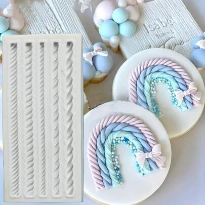 1pc Braided Rope Shaped Silicone Mold Suitable For Handmade Small Items