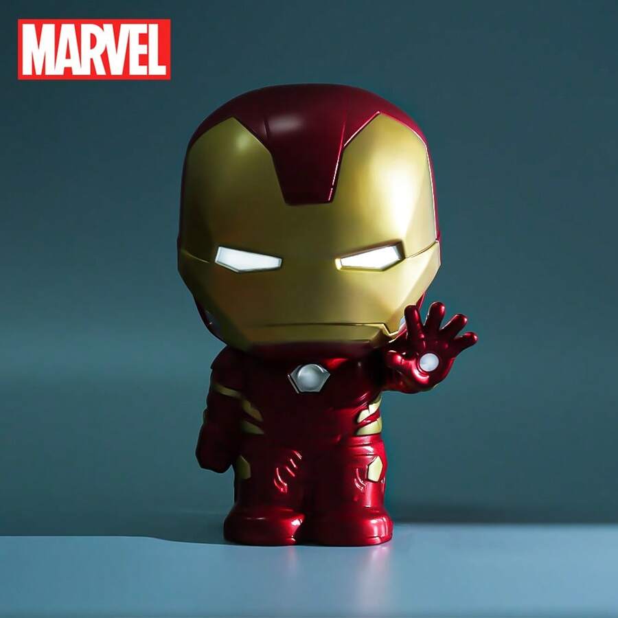 1PC Marvel Officially Licensed Iron Man Figure Save Money Movie Peripheral Collectible Change Series Money Box Desktop Decoration Sculpture Model Christmas Birthday Good Gift - Red - View 1
