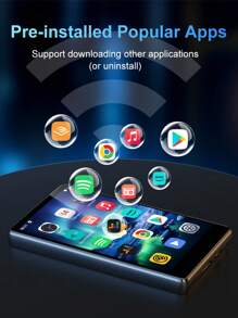 נגן מוזיקה 80GB, נגן MP3 Mp4 עם Bluetooth ו-WiFi, מסך מגע IPS 4 אינץ', מכשיר הקלטה. רדיו. נגן Spotify עם מוזיקה, Audible, Chrome, עד 512GB. - שחור - ראה 4
