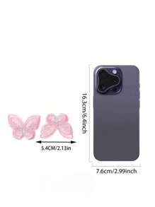 10 件双绣花蝴蝶蕾丝贴花缝制熨烫补丁彩色欧根纱蝴蝶用于 DIY 工艺品服装礼服帽子新娘发饰婚礼装饰 - 彩色 - 查看 9