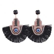 ACEHLN 波西米亚风流苏耳环，带吊坠和水晶坠，女士时尚珠宝