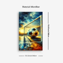 1 pièce Serviette de plage créative imprimée de football, serviette de plage à la mode adaptée à la piscine, aux vacances, à la plage, à la douche, serviette de plage multifonctionnelle, parfaite pour la plage d'été