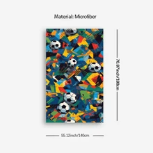 1 pièce Serviette de plage créative imprimée de football, serviette de plage à la mode adaptée à la piscine, aux vacances, à la plage, à la douche, serviette de plage multifonctionnelle, parfaite pour la plage d'été
