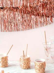 1pc 3M Aluminum Foil Tassel Banner - Luxury Metallic Streamers For Birthdays, Weddings, Parades And Festive Decorations - Multicolor Multi-Purpose Hanging Decoration, Holiday Decorative Banners, Elegant Party Backgrounds, Durable Festival Decorations,Party Decor