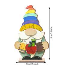 1Pc Rustieke School Wiskunde Leraar Gnome Houten Tafelblad Middelpunten Tafeldecoratie Boerderij Houten Lente Zomer Seizoen Huis Gelaagde Lade Decoraties Voor Thuis School Tafeldecoratie, Cadeau Voor Leraar