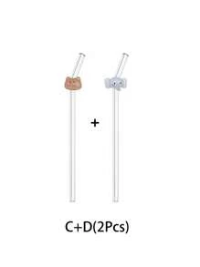 Bộ 1/2/4 ống hút thủy tinh hoạt hình dễ thương với hình động vật, dùng cho cốc nước, ống hút thủy tinh trong suốt có thể uốn cong, tái sử dụng, kèm cọ vệ sinh, dùng trong nhà bếp, làm đầu ống hút, cho đồ uống lạnh, trà sữa, cà phê, nước ép, sinh tố, tại nhà, nhà hàng, tiệc cocktail, mùa tựu trường, quà tặng vui nhộn cho bạn gái/bạn trai, bố mẹ, bạn bè, đồ dùng ngày lễ, năm mới, ngày Valentine. - phong cách 1 - Xem 19