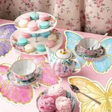 4/12 piezas de manteles desechables de papel con tema de mariposa, decoración de primavera para cocina, restaurante y uso en fiestas, perfectos para picnics, comidas diarias y entusiastas de la decoración del hogar, regalo ideal para amantes del ajuste de la mesa