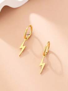 2 件闪电不锈钢耳环，简约百搭，适合日常佩戴 - 閃電耳環 - 查看 5