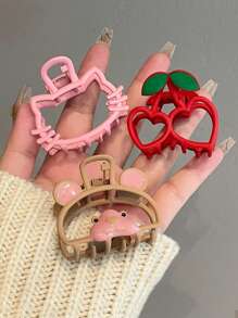 41 件红色和粉色柔软弹性发带，多色可爱卡通风格发带套装，适合女孩的发饰 - 彩色 - 查看 12