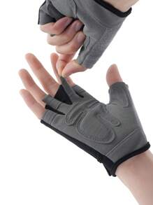 1 Pair Spring Cycling Half Finger Gloves, Outdoor Sports, Hiking, Fitness, Anti-Slip Hand Protection, Unisex - Multicolor - View 7