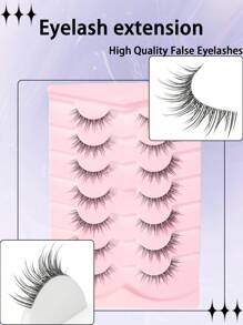 7 对自然假睫毛，漫画眼睫毛，分段假睫毛，自然假睫毛