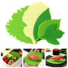 Green Leaf-Shaped Bento Box Divider, Creative Leaf Design Food Separator, Oil Proof Sushi Decor - Multicolor - View 1