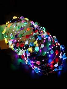 10 cái/6 cái/3 cái/1 cái-Đèn LED trang trí đầu cho nữ Vòng hoa phát sáng nhiều màu sắc Phụ kiện đội đầu hoàn hảo cho đám cưới, tiệc bãi biển Giáng sinh Hóa trang Halloween Đám cưới Tiệc sinh nhật Lễ kỷ niệm ngày lễ Chụp ảnh Chuyến cắm trại Hòa nhạc - Nhiều màu - Xem 1