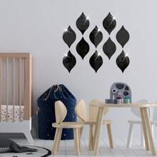 10/20 piezas Pegatinas de espejo de acrílico reflectante con forma de gota de agua, calcomanías de arte 3D de diseño propio para decorar paredes de sala de estar, baño, oficina en casa, dormitorio, artículos de decoración del hogar, decoración de Halloween, otoño, aula, suministros escolares, decoración removible