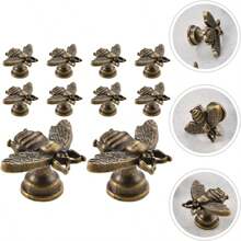 10 piezas Pomos retro de aleación de zinc con diseño de abeja - Tiradores decorativos para cajones de cómoda y muebles del hogar y armarios