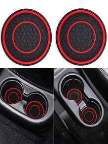 2 件装防滑防尘垫通用硅胶汽车杯架杯垫，适合大多数车辆 - 彩色 - 查看 8