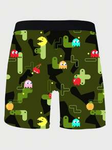 Calzoncillos boxeador largos deportivos para hombres con estampado de juegos, que absorben la humedad, con estampado, de secado rápido, calzoncillos casuales novedosos para hombres
