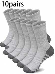 1 Par / 5 Pares / 10 Pares / 15 Pares / 20 Pares Meias Masculinas de Cano Médio, Meias Unissex Antimicrobiana, Absorventes de Umidade e Respiráveis, Adequadas para Corrida, Exercícios, Jogos de Bola, Ciclismo e Uso Diário
