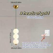 1 pieza Lámpara colgante LED moderna, ajustable a 3 colores, montaje al ras de la mitad metálica pulida con pantalla de acrílico, control de interruptor, cableado fijo, 110V-240V, incluye hardware de instalación - Apto para dormitorio, pasillo, iluminación acentuada