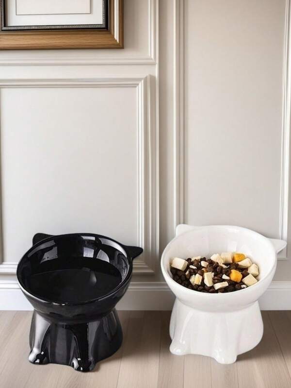 1 szt. Prezent dla miłośnika psów i kotów oraz miska dla zwierząt domowych dla psów i mam kotów, miska dla miłośników kotów i mam kotów, słodka plastikowa miska, miska na wodę dla miłośników psów i mam psów, prezent dla miłośnika psów i mam psów, ochraniacz na szyję dla zwierząt, wysoka stopa, przekątna miska zapobiegająca rozstrojom