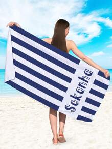 1 Stück individuell bedrucktes gestreiftes Strandtuch, erhältlich in den Größen 70x140cm, 80x160cm, 90x180cm. Geeignet für Outdoor-Strand, Reisen, Schwimmen, Fitness und Yoga. Dieses Strandaccessoire ist toll für Frauen, ideal als Jahrestags-, Geburtstags-, Muttertags-, Vatertags-, Geschenk für beste Freunde oder Freundin/Freund, Sommer, Urlaub, multifunktional, anpassbar, dekorativ, wiederverwendbar, atmungsaktiv, exquisit, niedlich, hochwertig, modern, ideale Geschenke für ihn, ideale Geschenke für sie, Freund, Freunde, Badezimmerdekoration, entspannter Sommerleben Strandaccessoires, individualisierte Strandtücher, Wohnungsauffrischung
