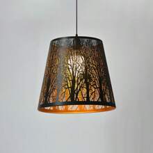 Accessori per paralume di lampada in metallo tagliato al laser con motivo forestale, per lampade a sospensione e da tavolo