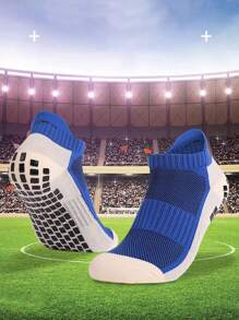 1/3/6 Pairs Men's Anti-Slip Dotted Soccer Socks, Short Breathable Sweat-Absorbent Thick Terry Cushion Mesh Ear Socks, Sports Training Socks, Fall - Multicolor - View 2
