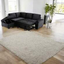 L-Shaped Sleeper Sectional Sofa With Storage Ottoman And Hidden Arm Storage - Ideal For Living Rooms, Apartments, Dorm Rooms. Comfortable, Space-Saving, With Charging Ports, In Sleek Black, Perfect For Relaxing And Hosting Guests