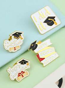 Graduation Season Student Cap Medals, English Letter Blessing Pins, Creative Adult Gift Hats, Backpack Decor Pins For Daily Wear, Back To School Blessing Pins - Multicolor - View 9