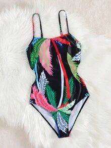 Damskie stroje kąpielowe na lato 2025, kostiumy kąpielowe, czarny, monokini, nowość w europejskim i amerykańskim stylu, seksowny, jednoczęściowy strój kąpielowy z odkrytymi plecami i kwiatowym nadrukiem cyfrowym, strój plażowy na co dzień