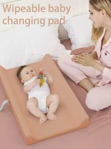 Tấm lót thay tã cho bé có vỏ bọc bằng da PU thuần chay chống thấm nước, dễ lau chùi, kích thước tiêu chuẩn, tấm lót thay tã ấm cúng cho tủ quần áo và bàn ăn - Nhiều màu - Xem 2