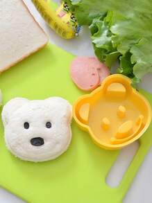 1件/2件/5件/塑料卡通熊三明治切割机迷你卡通熊面包刀午餐烘焙模具创意动物主题厨房小工具适用于儿童厨房小工具 - 彩色 - 查看 14